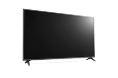 TV LG 43UR781C0LK.AEU da 43'' in vista laterale sinistra, schermo nero spento e supporto stabile, perfetto per ambienti domestici.