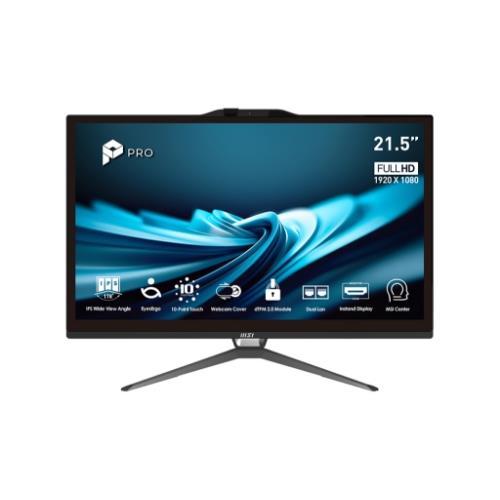 Computer All-in-One MSI PRO AP222T 14M-058IT con schermo 21.5'' Full HD e design compatto per spazi ridotti.