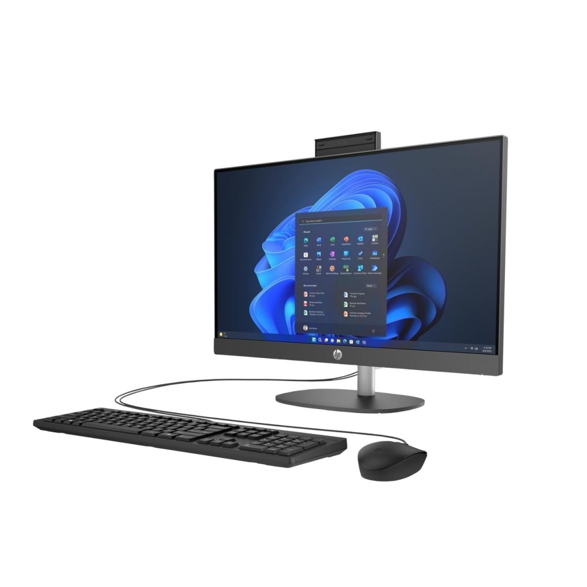 HP 38658 - HP C76A2AT con webcam pop-up integrata, tastiera e mouse, soluzione desktop elegante per lavoro e studio.