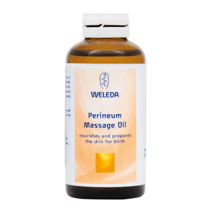 Olio per massaggi Weleda per perineo 50ml, ideale per il benessere e il relax durante la gravidanza e il parto.