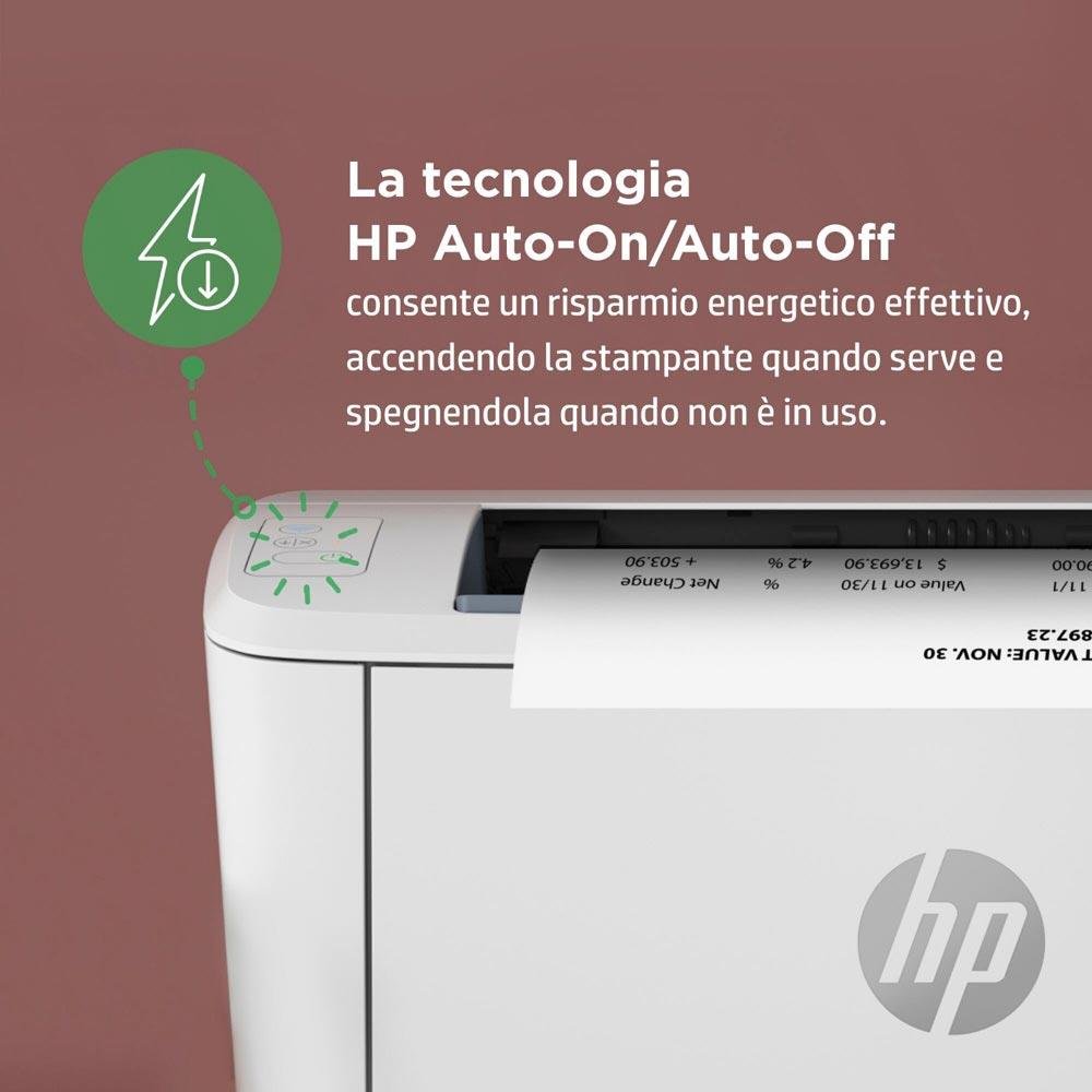 Tecnologia HP Auto-On/Auto-Off della stampante HP 40372 - HP 7MD66F per risparmio energetico automatico durante l'uso domestico o professionale.