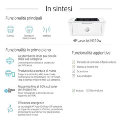 Panoramica funzionalità della stampante HP 40372 - HP 7MD66F con stampa wireless, Instant Ink e risparmio energetico Auto-On/Auto-Off.