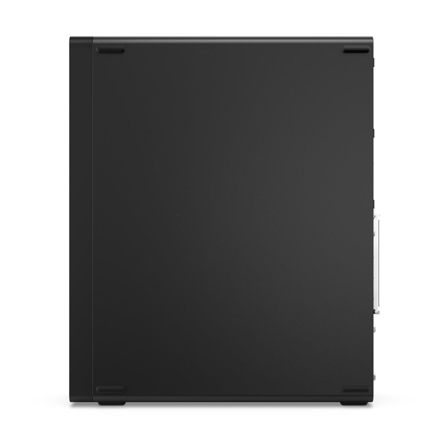 Lato laterale del PC Lenovo 93520 SFF, struttura compatta e robusta per spazi ridotti, ideale per uso aziendale e domestico.