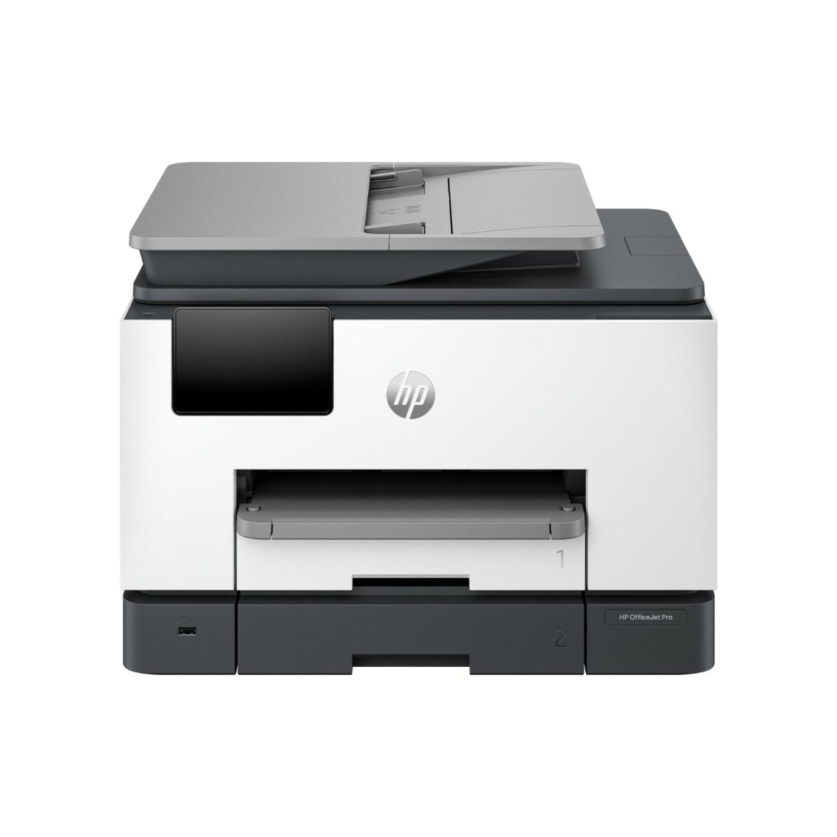 Frontale della HP 47290 - HP 404M5B, stampante multifunzione professionale con scanner e fax integrati.