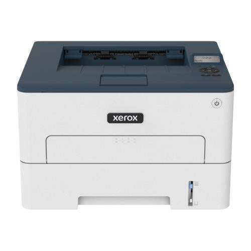 Stampante XEROX B230V_DNI blu e bianca con display, ideale per casa e ufficio, controllo a pulsante e processore veloce.