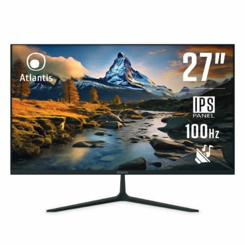 Monitor ATLANTIS A05-HE27IF-VHDM nero con altoparlanti incorporati, tecnologia AMD FreeSync e Low Blue Light.