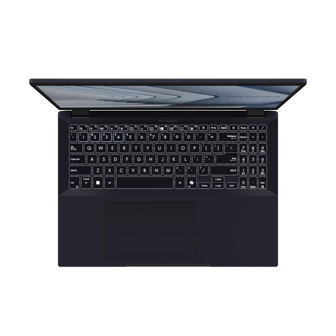 Tastiera retroilluminata del computer ASUS 50710 - ASUS 90NX0731-M00PN0 vista dall'alto, ideale per lavorare in ambienti con poca luce.