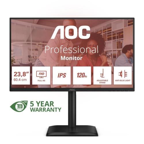 Monitor AOC 24E4U - Full HD 24 pollici con pannello IPS, frequenza 120Hz e supporto regolabile. Ideale per uso professionale e home office.