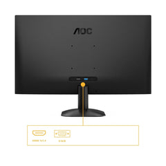Retro del Monitor 27 Pollici IPS Full HD AOC 27B31H Nero con porte HDMI 1.4 e D-Sub, perfetto per connessioni versatili in ambienti professionali.