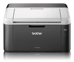 Stampante laser monocromatica Brother HL1212WVBM1 61778 compatta, ideale per uso domestico o piccoli uffici, design nero e grigio elegante.