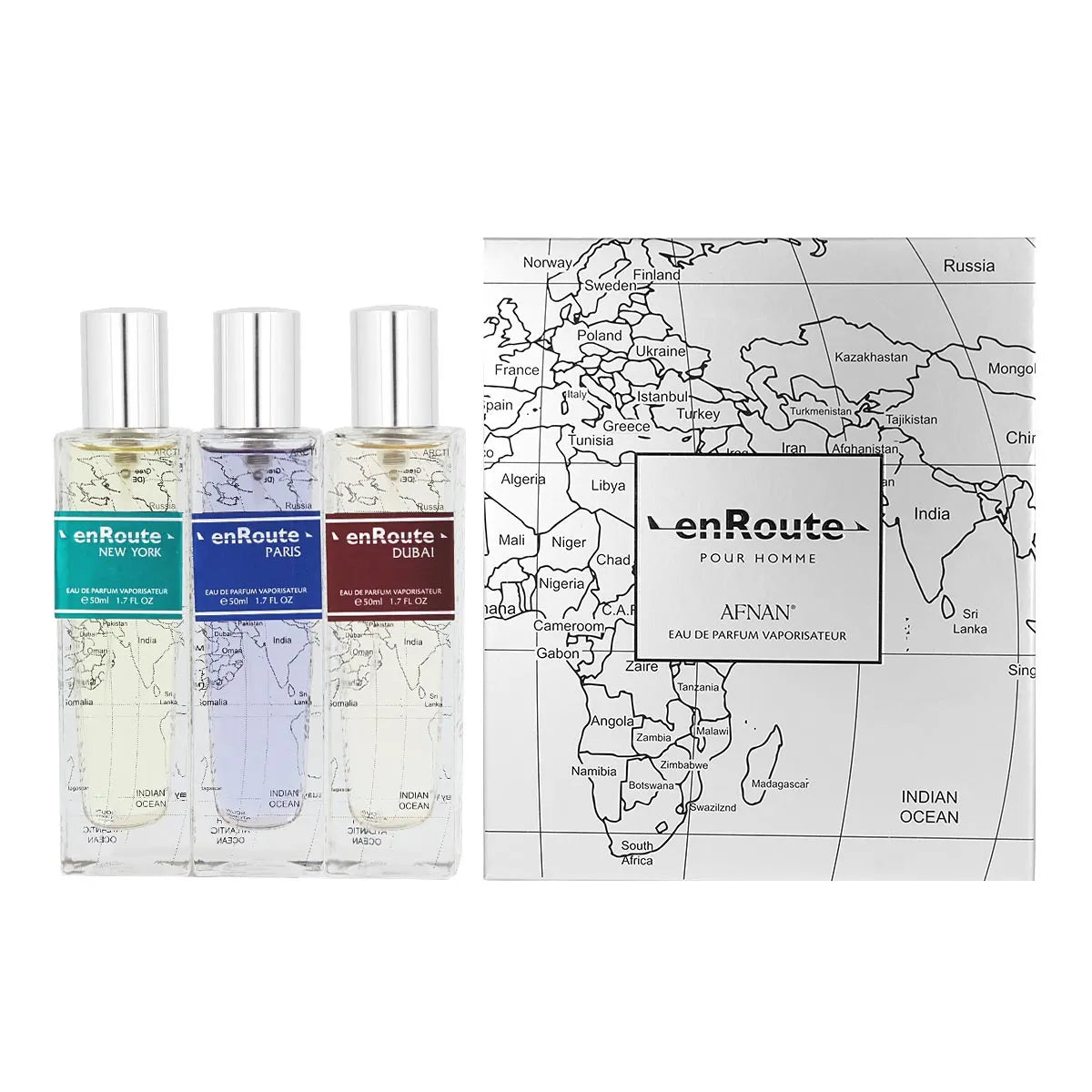 Afnan Enroute Eau De Parfum Uomo New York 50 ml Eau De Parfum 50 ml Parigi Eau De Parfum 50 ml Dubai
