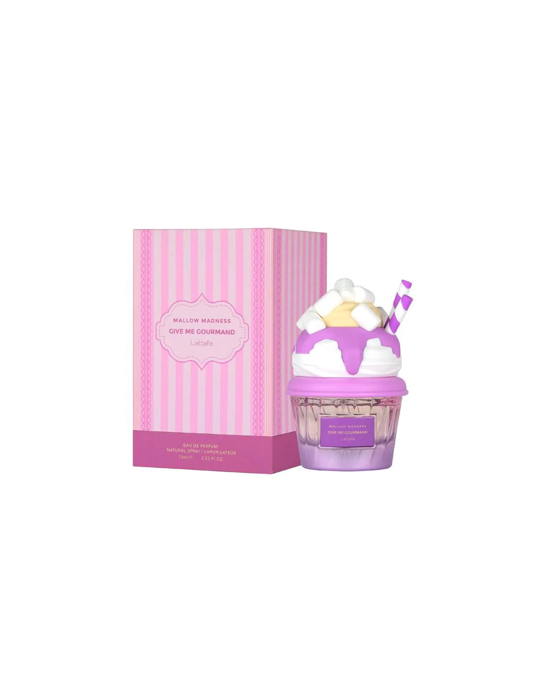 Lattafa Give Me Gourmand Mallow Madness Ep 75 Vp unisex, profumo dolce e avvolgente, ideale per ogni occasione.