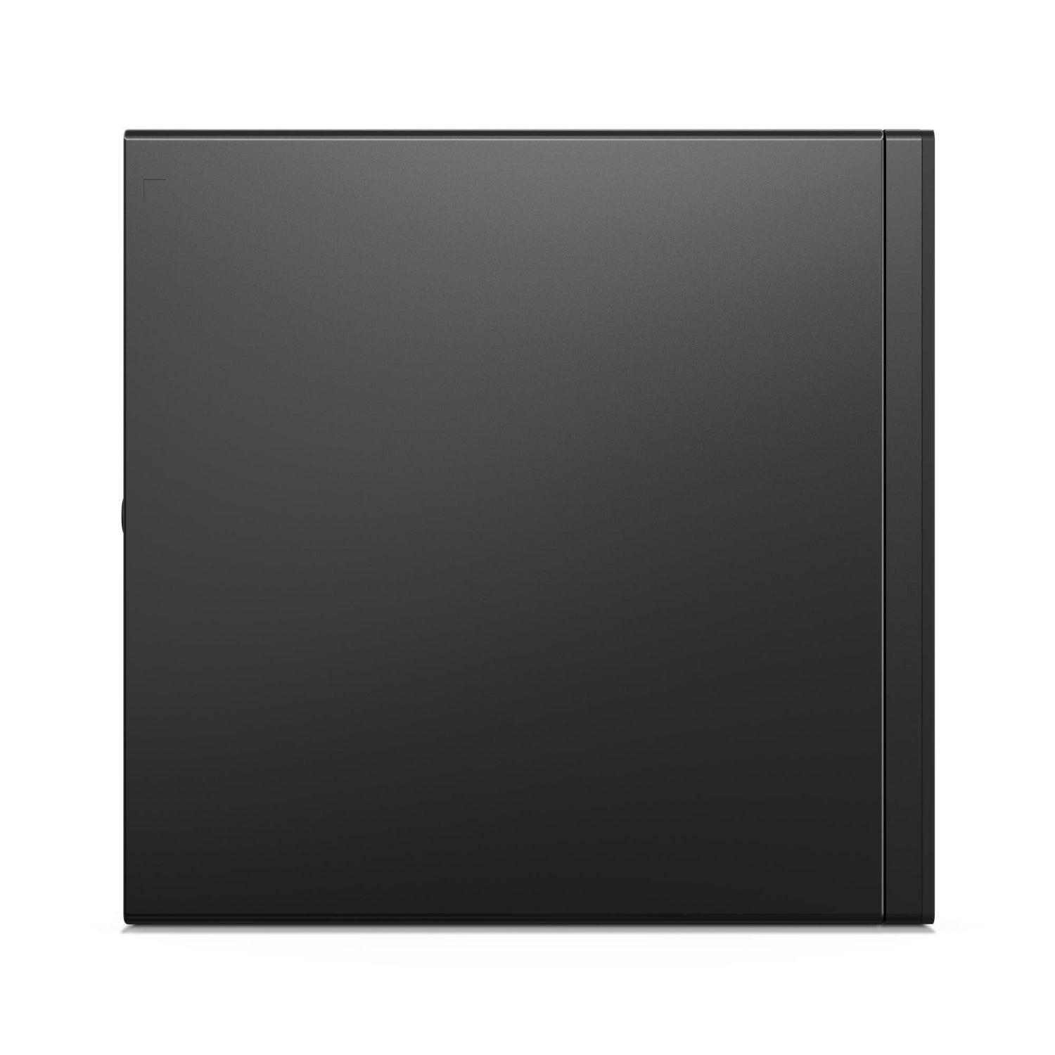 Mini PC Lenovo 12TD0073IX con Intel i7, vista laterale del case nero compatto, perfetto per spazi ridotti.