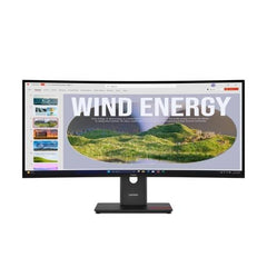 Display curvo Lenovo 34 pollici UltraWide 21:9 con supporto VESA, risoluzione QHD e design ergonomico per uso professionale.