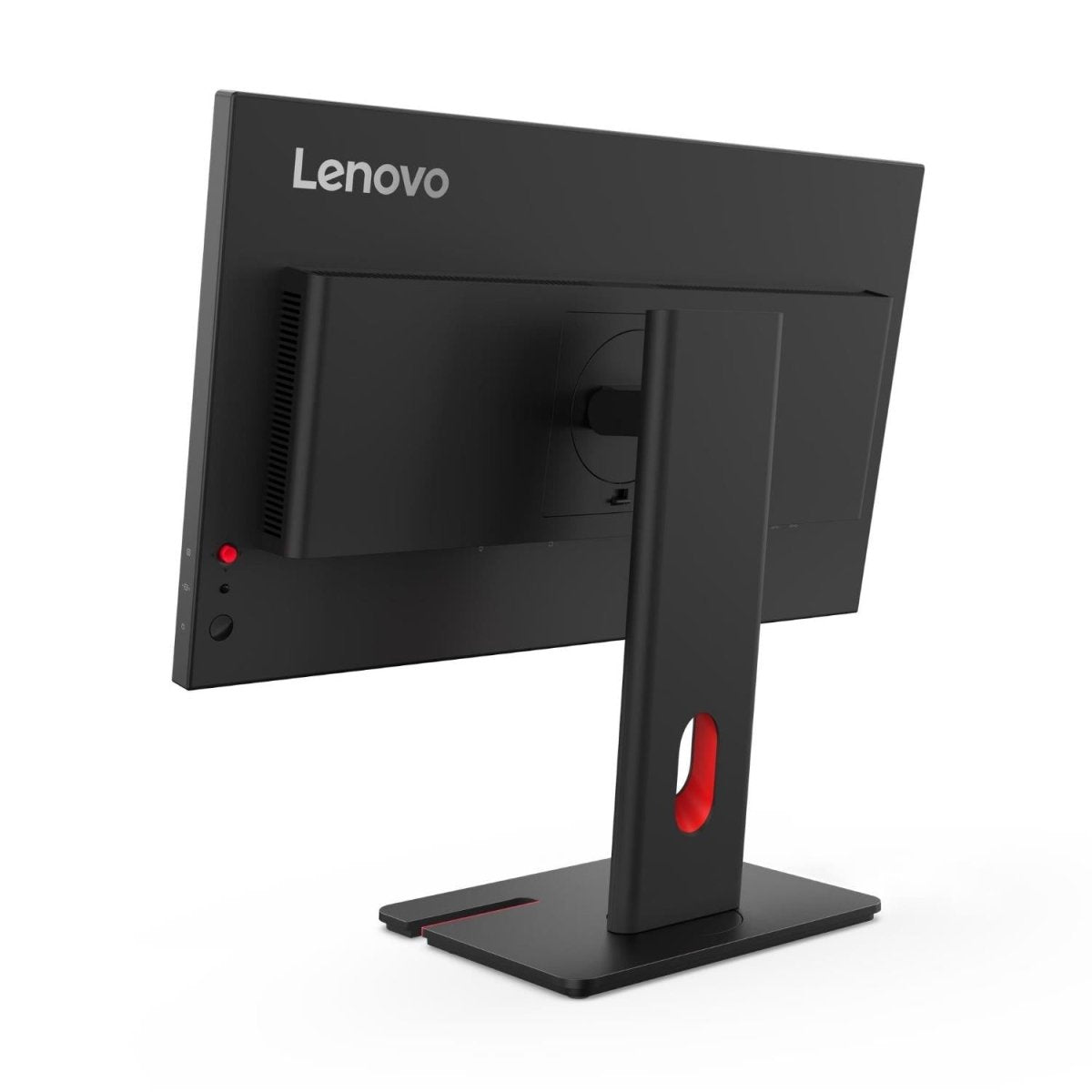 Retro del monitor Lenovo 64189 - LENOVO 64A4MATXEU con supporto regolabile e design Raven Black per postazioni di lavoro moderne.