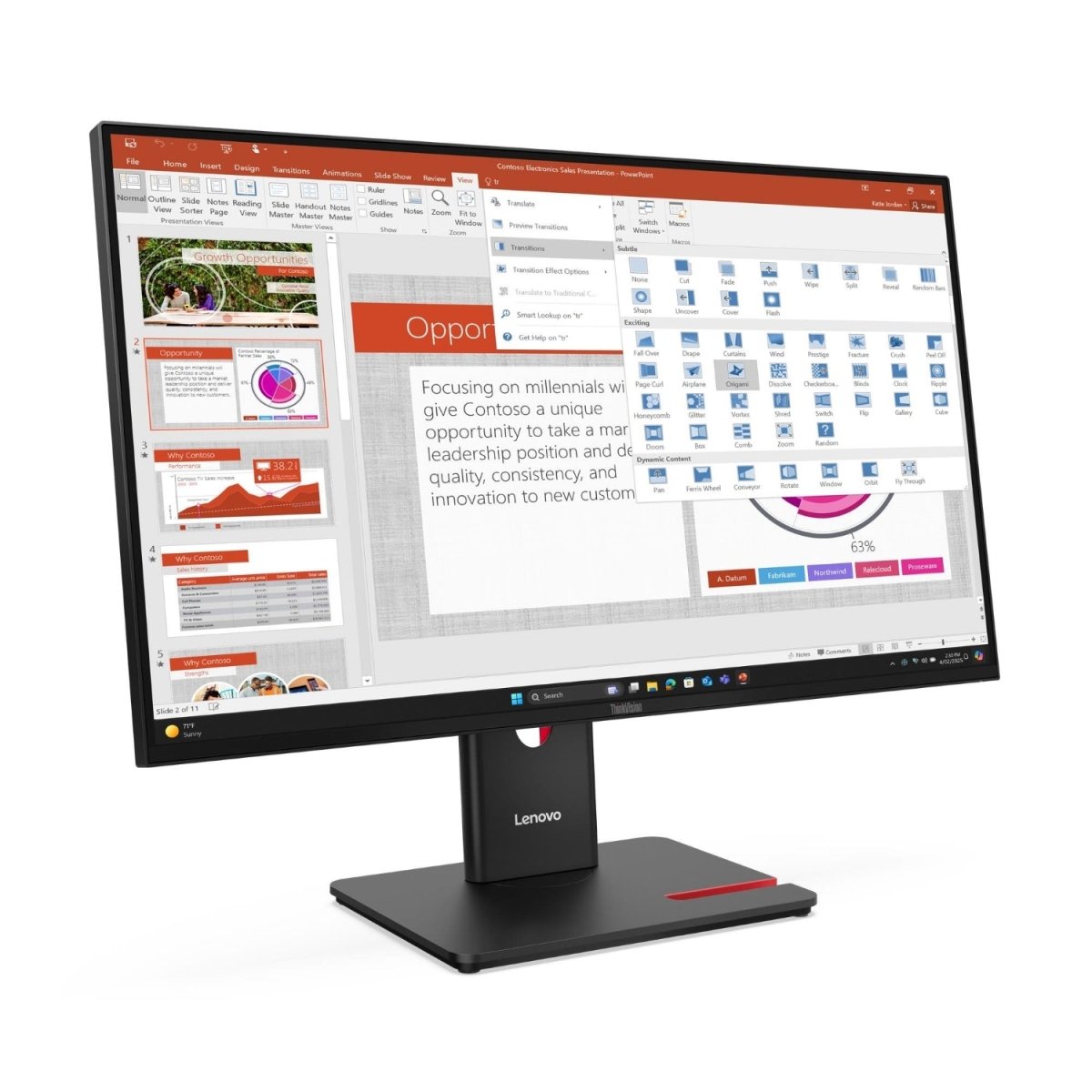 LENOVO 64A5MAT6EU - Monitor 27 Pollici Full HD - InfinityMarket - cometa - 
