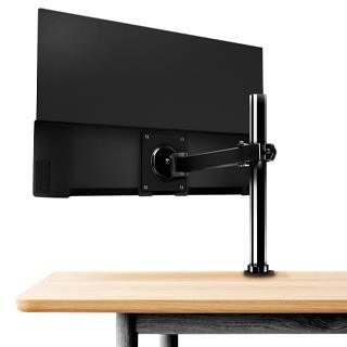 Retro del monitor Atlantis A05-HE24VF-VHM montato su supporto regolabile, perfetto per postazioni ergonomiche e professionali.