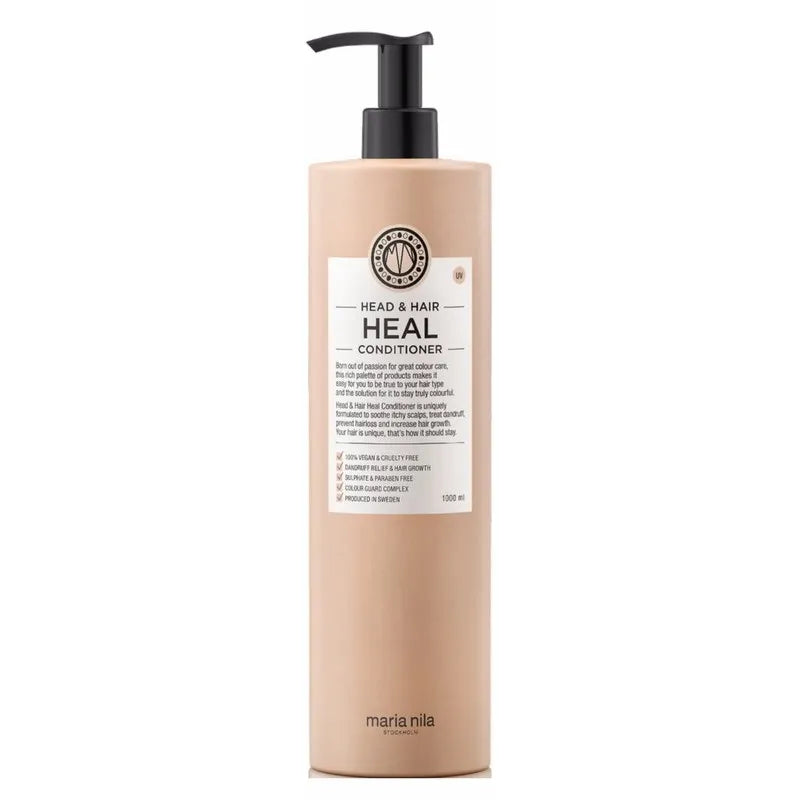Balsamo rigenerante Maria Nila Head & Hair Heal 1000ml per capelli sani e protetti, ideale per la cura quotidiana.