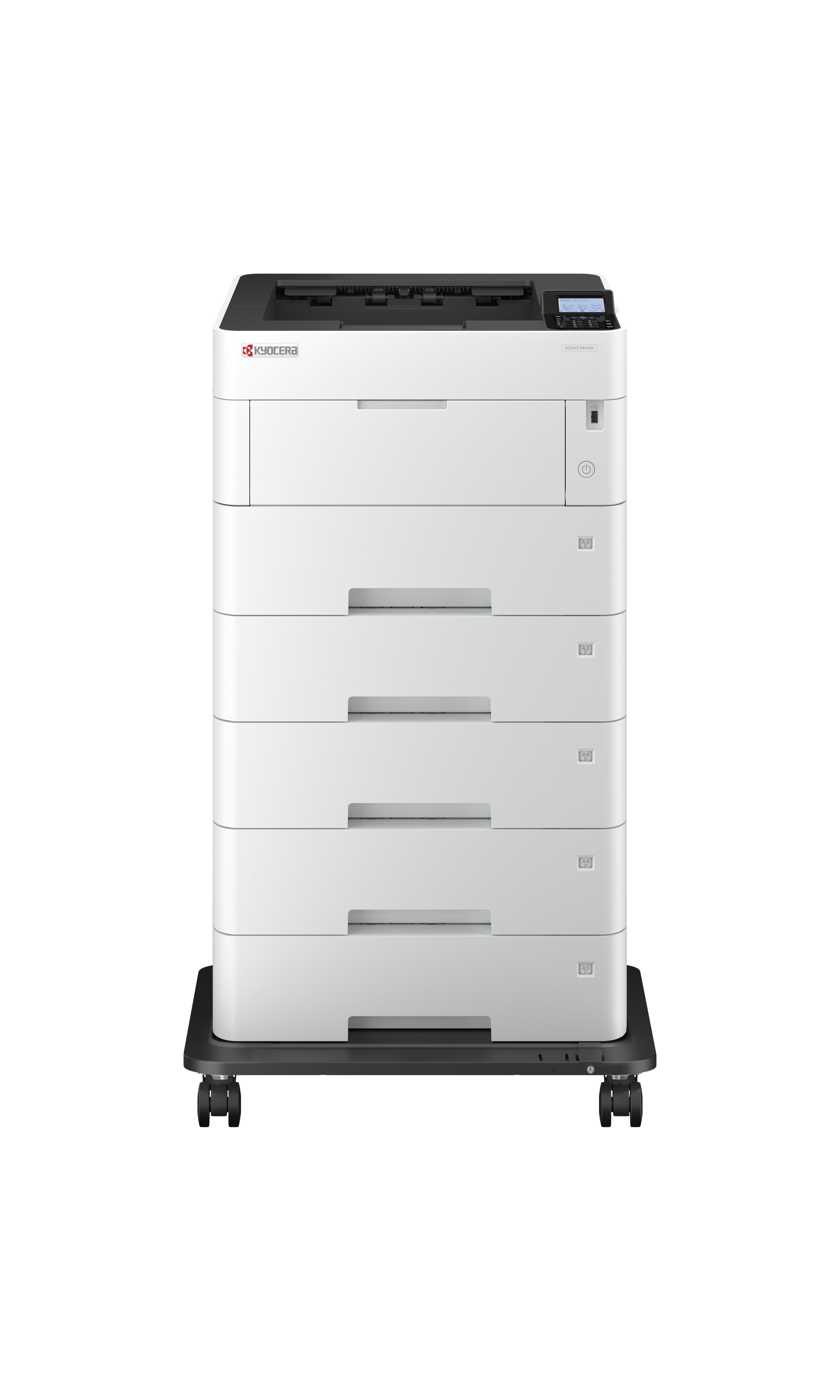 Stampante Kyocera 72054 - LCD monocromatica, display integrato, design elegante per uso business, colore nero e bianco.