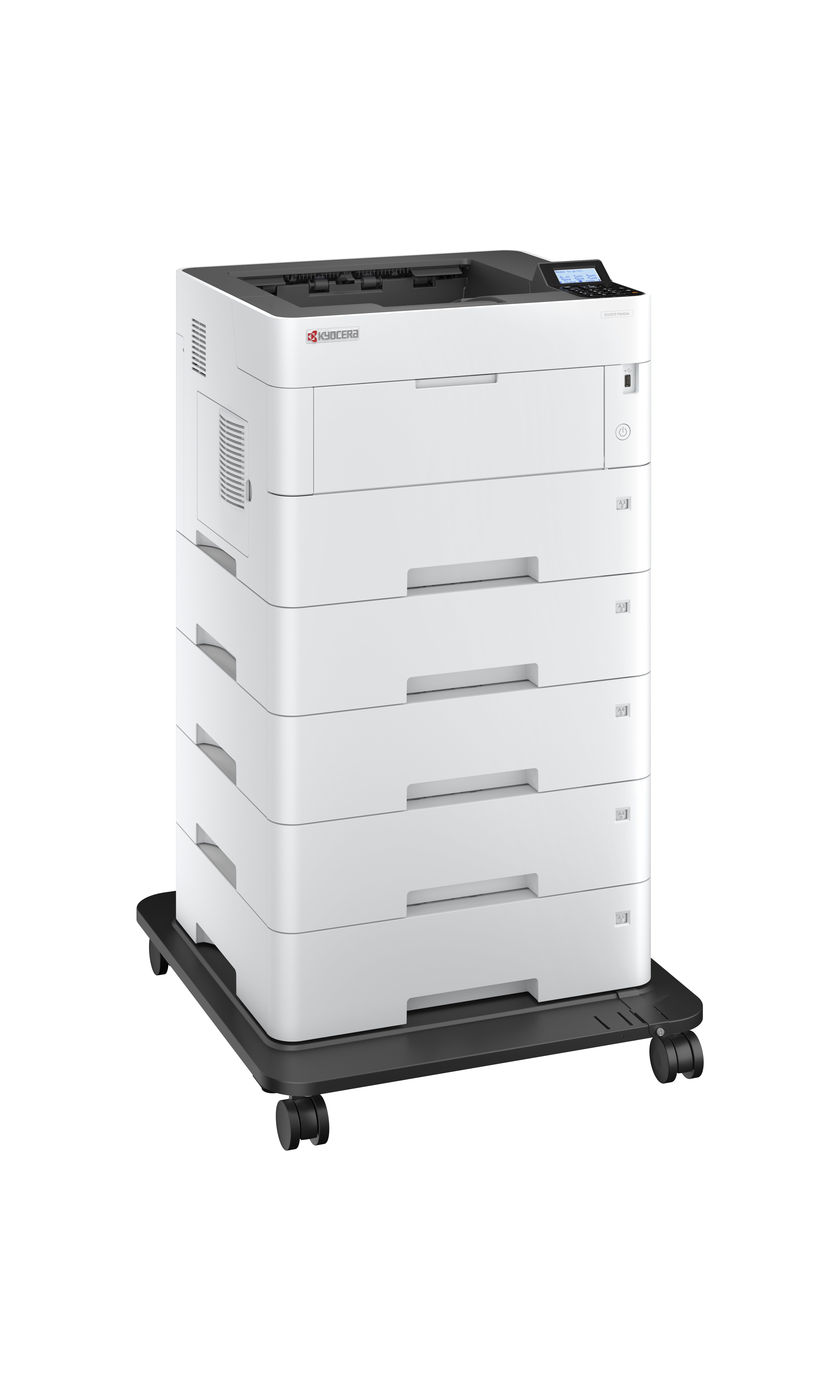 Stampante Kyocera 72054 - LCD monocromatica, display integrato, design elegante per uso business, colore nero e bianco.