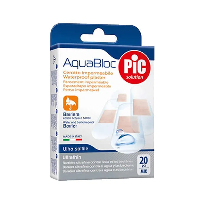 Pic Solution Pic Aquabloc Con Medicazione Battericida Adesiva 20 Piezas Assortimento