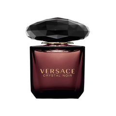 Flacone di Versace Crystal Noir Eau De Toilette Spray 90ml, elegante profumo femminile in un packaging raffinato.