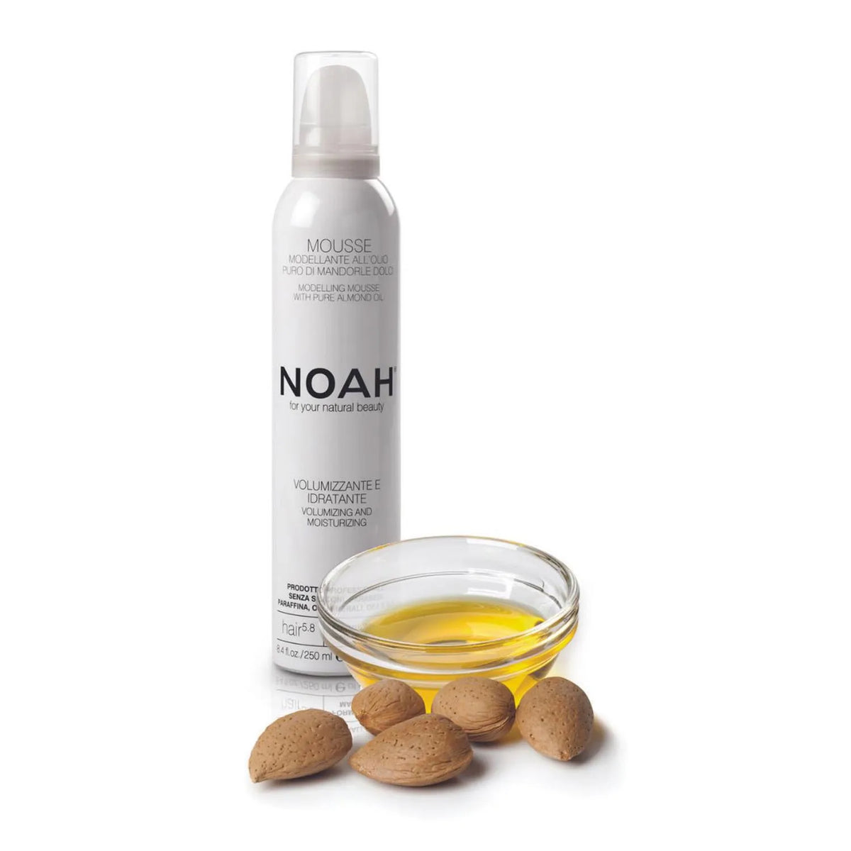 Espuma moldeadora Noah Style Almendras Dulces 250ml, per uno styling morbido e naturale dei capelli.