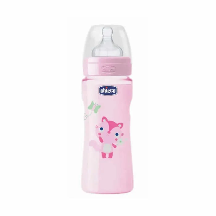 Chicco Well-Being Biberon Silicone PP Flusso Veloce Rosa 4m+ 330ml