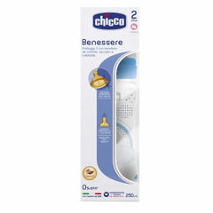 Chicco Well-Being Biberon Caucciù PP Flusso Medio Azzurro 2m+ 250ml