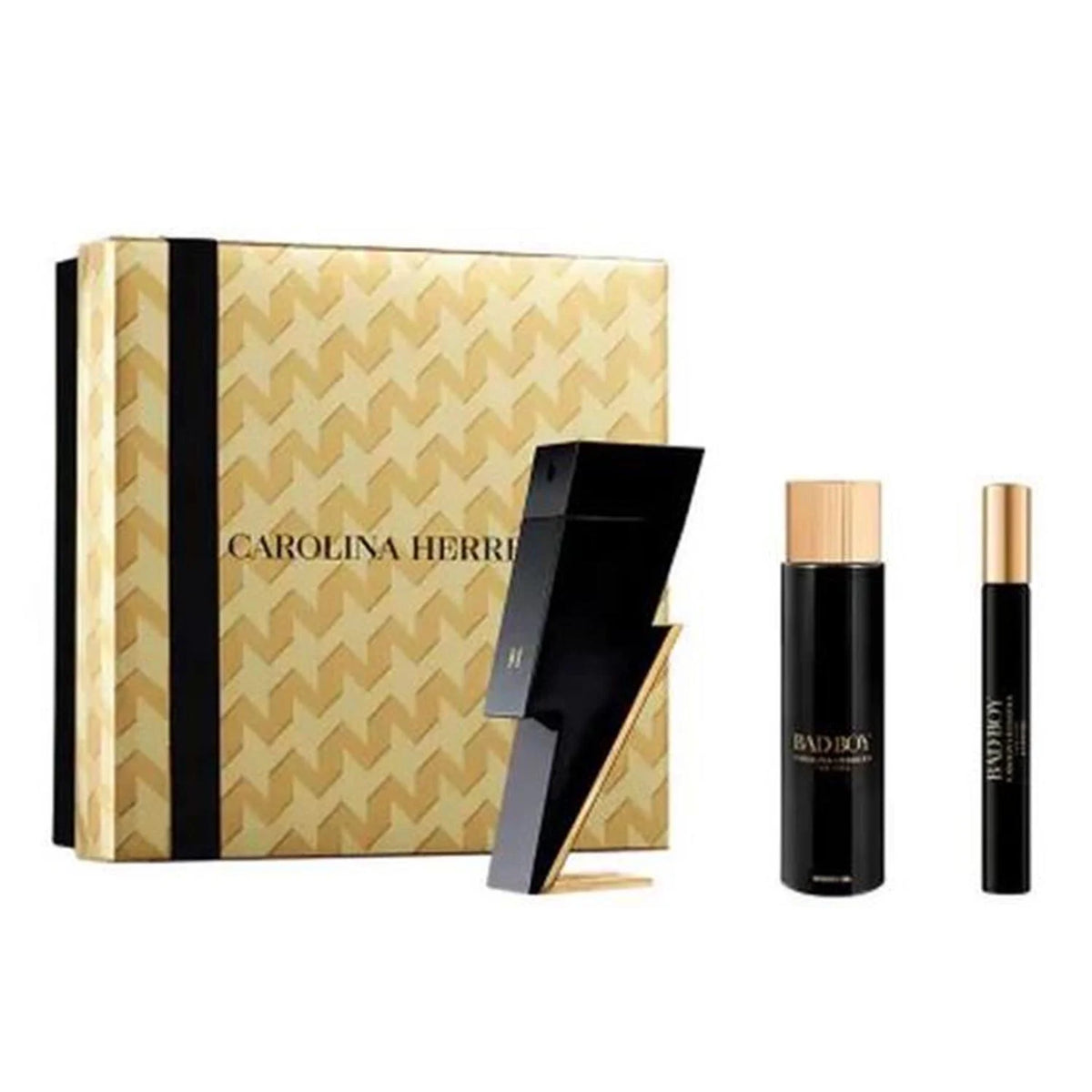 Carolina Herrera Estuche Bad Boy Eau De Toilette 100ml Gel De Baño 100ml Eau De Toilette 10ml