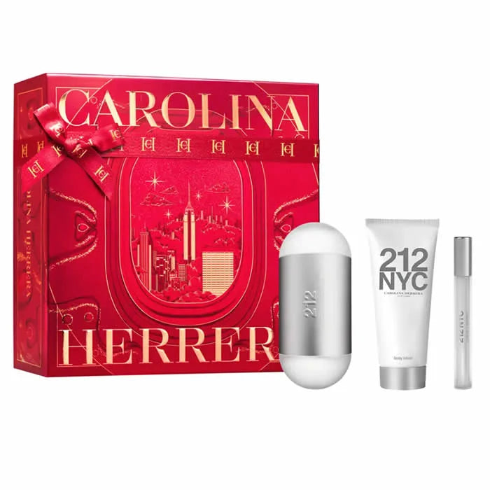 Carolina Herrera 212 NYC For Her Eau De Toilette Spray 100ml Set 3 Parti
