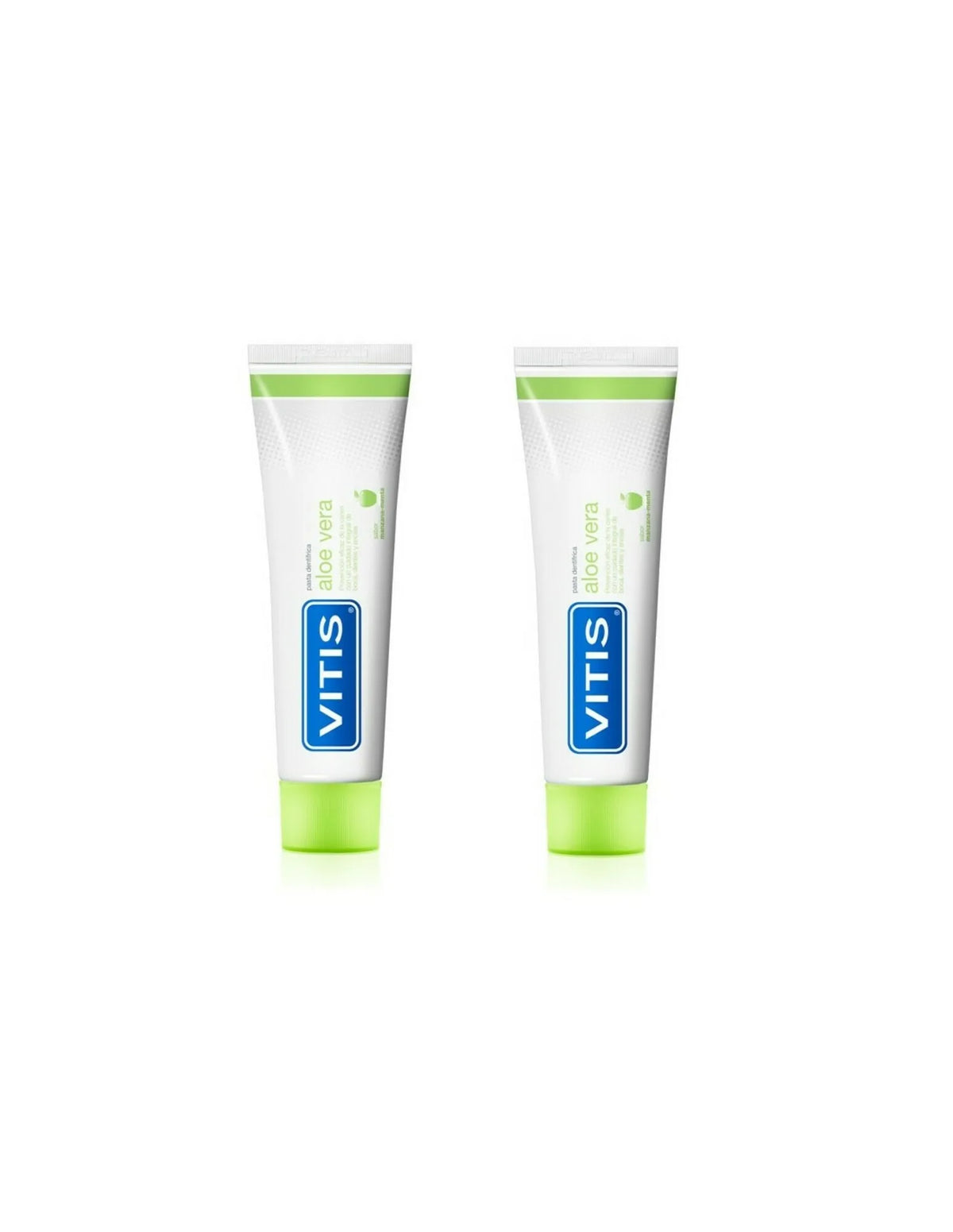 Dentifricio Vitis Duplo con Aloe Vera Gusto Mela 2 x 150 ml + 75 ml Gratis