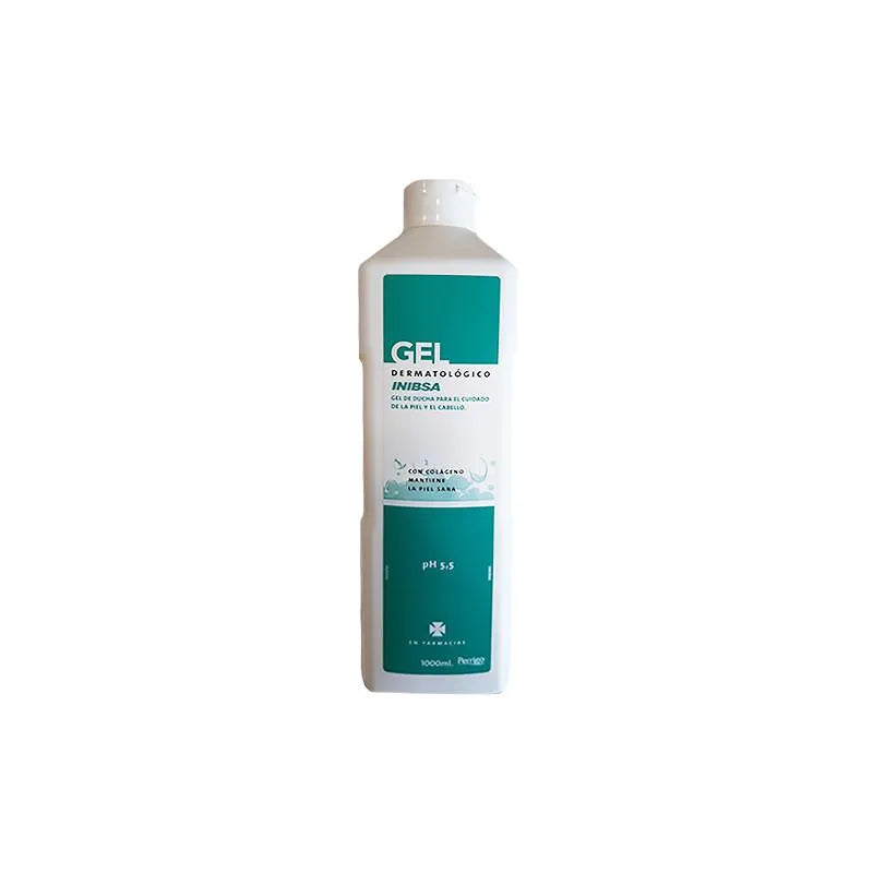 Inibsa Gel Dermatológico 1000ml, trattamento lenitivo per la pelle, ideale per idratare e proteggere la cute.