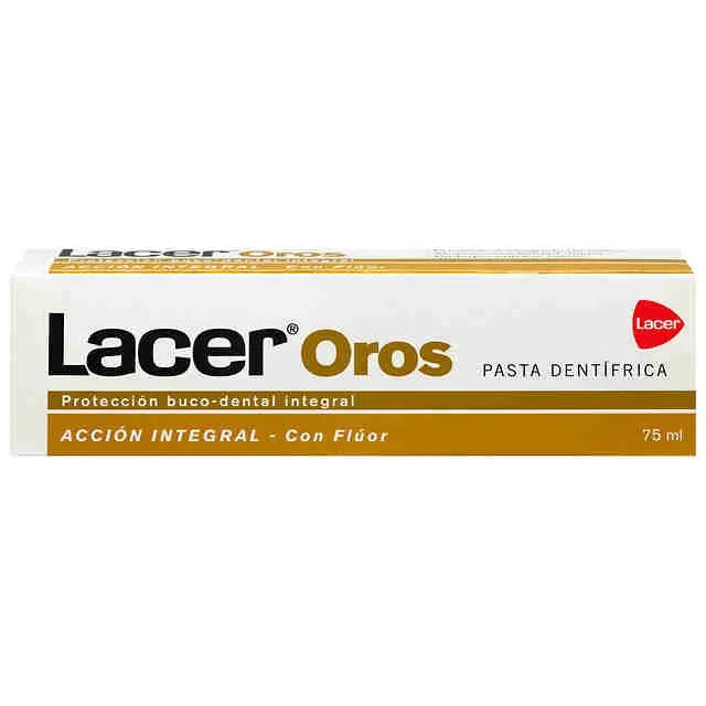 Lacer Oros Pasta Dentífrica 75ml per denti più sani e luminosi, protegge contro carie e placca.
