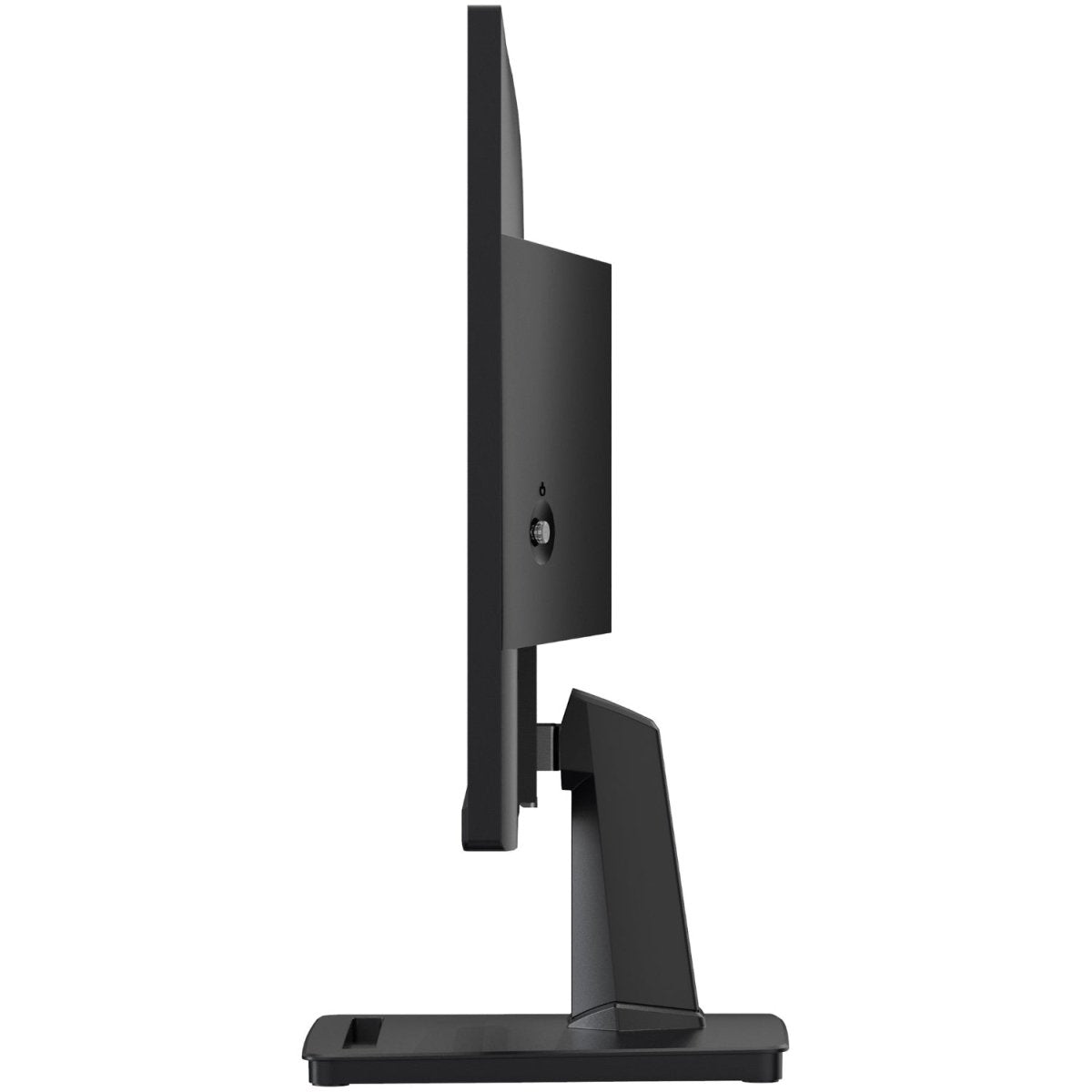 Profilo laterale del monitor MSI PRO MP225 21.5'' Full HD, design sottile e supporto stabile, perfetto per spazi di lavoro compatti.