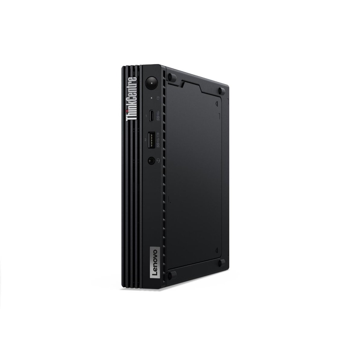 Vista angolare del LENOVO 93106 - LENOVO 11JN009DIX, computer desktop compatto ThinkCentre per soluzioni aziendali efficienti.