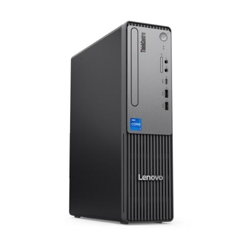 PC Lenovo SFF Intel i5, 512GB SSD con porte frontali accessibili, design elegante e compatto per ambienti professionali e domestici.