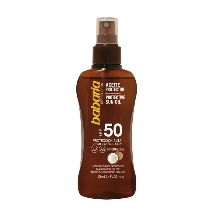 Babaria Protective Sun Oil Spf50 With Tahitian Monoï Oil 100ml - InfinityMarket - 