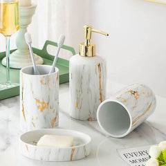 Bathroom Marble Bathroom Wash Kit Ceramic - InfinityMarket - Bathroom - Bathroom set - Bathroom storage
