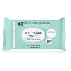 Byphasse Makeup Remover Wipes Aloe Vera Sensitive Skin 40U - InfinityMarket - 