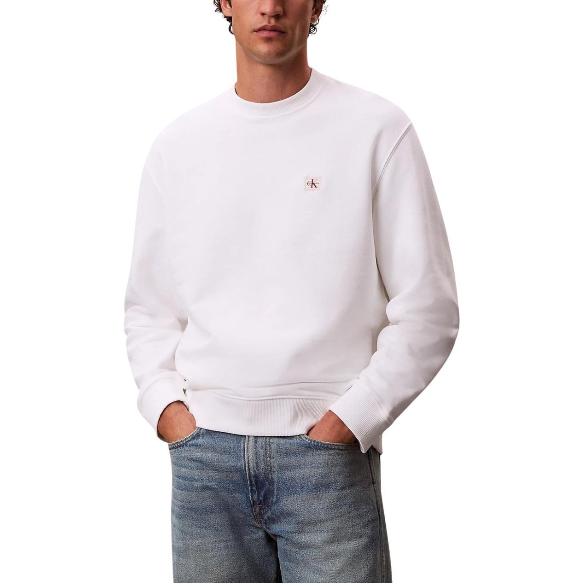 Calvin Klein Jeans Felpa Uomo - InfinityMarket - Brand_Calvin Klein Jeans - Category_Abbigliamento - Color_Bianco