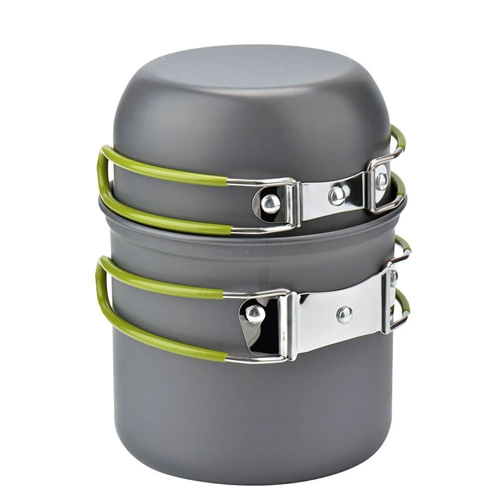 Camping Cookware Set - Durable Hard Alumina Pots & Pans for Outdoors - InfinityMarket - Camping - Complete set - Hiking