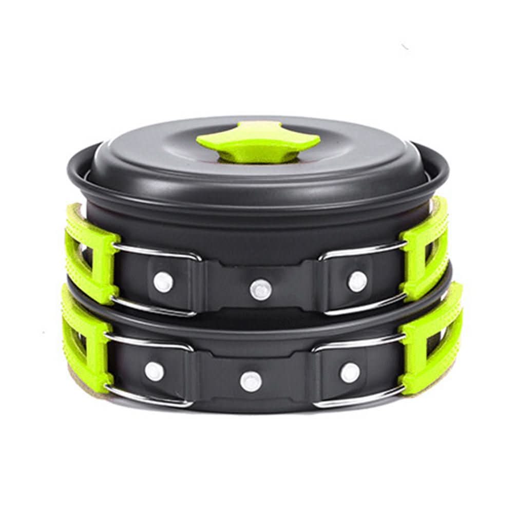 Camping Cookware Set - Durable Hard Alumina Pots & Pans for Outdoors - InfinityMarket - Camping - Complete set - Hiking