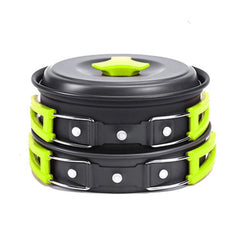 Camping Cookware Set - Durable Hard Alumina Pots & Pans for Outdoors - InfinityMarket - Camping - Complete set - Hiking