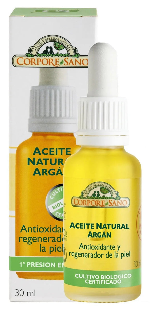 Olio di Argan Bio 30ml - Corpore con certificazione biologica, ideale per rigenerare e idratare la pelle in modo naturale. Flacone con contagocce.