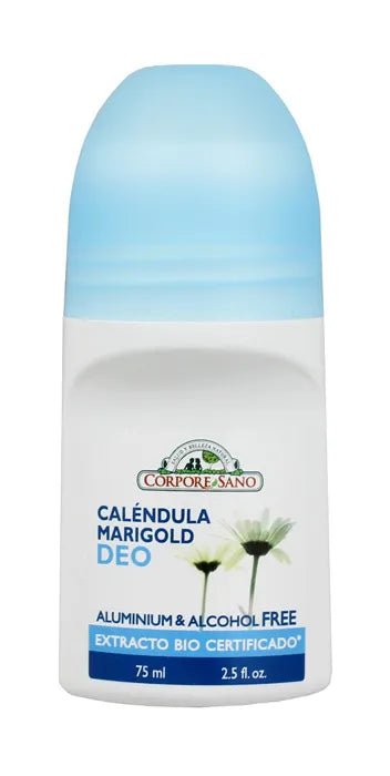 Desodorante Roll-On Calendula 75ml Bio Corpore Sano con estratto certificato, senza alluminio e alcol, ideale per pelli sensibili.