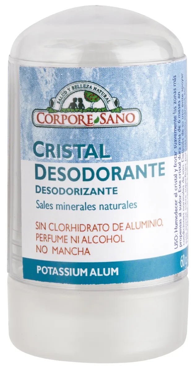 Corpore Desodorante Potassium Alum 60g con sali minerali naturali, senza alluminio, profumo o alcol. Deodorante naturale per uso quotidiano.