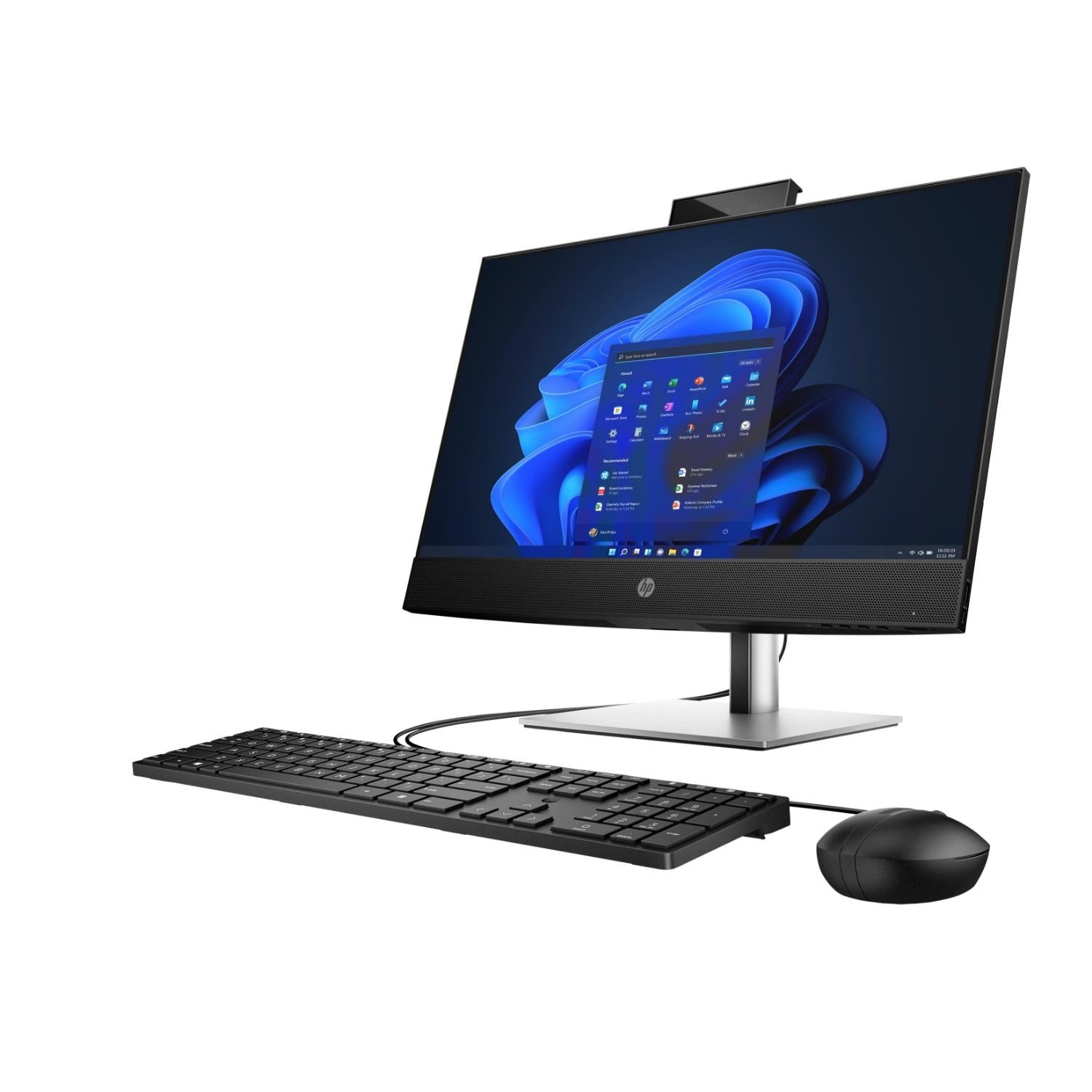 38804 - HP B70WHAT All-in-One con schermo inclinabile, tastiera e mouse cablati, perfetto per ambienti di lavoro moderni.