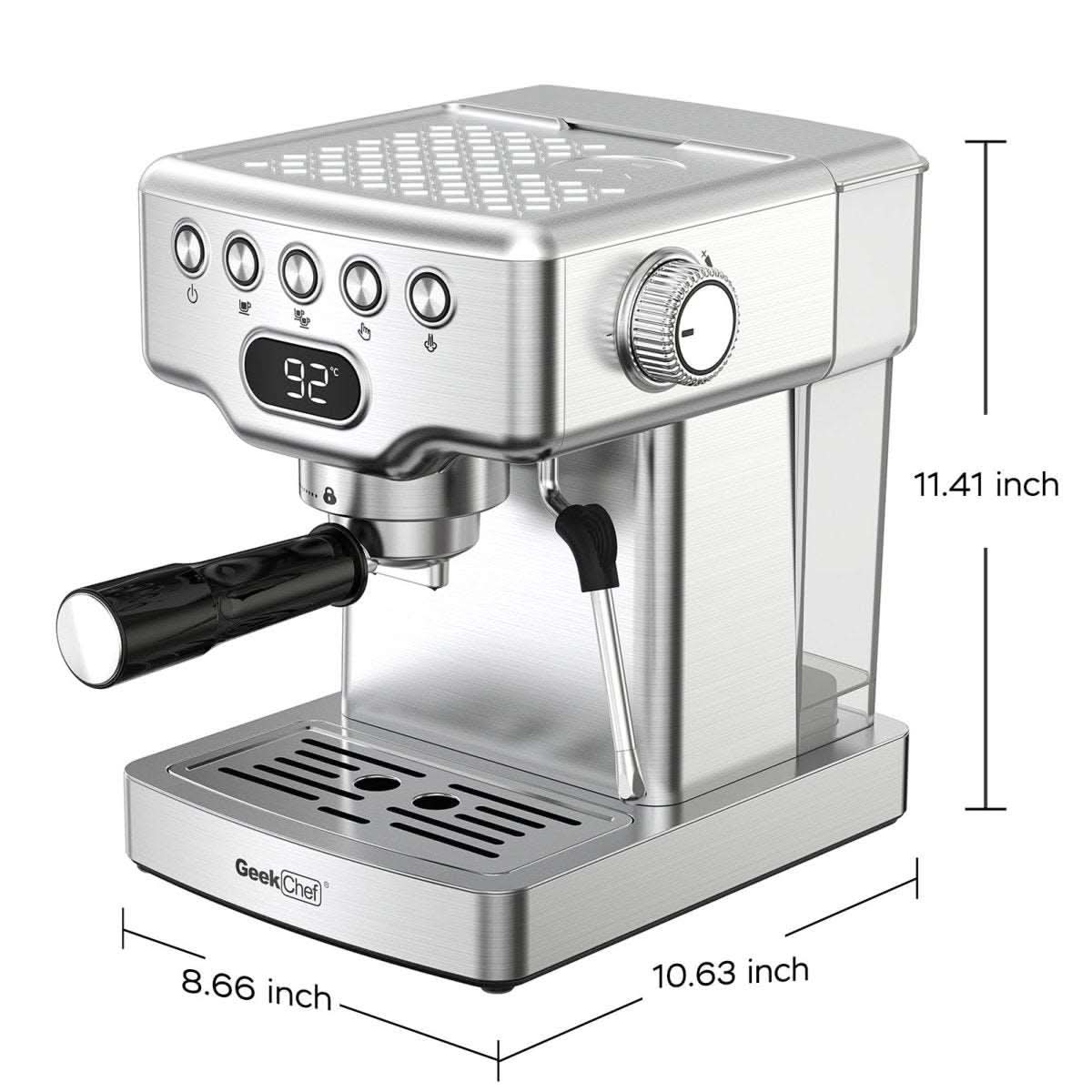 Geek Chef 20 Bar Espresso Machine 1.8L Water Tank, Stainless Steel - InfinityMarket - Coffee - Coffee bar - Coffee machine
