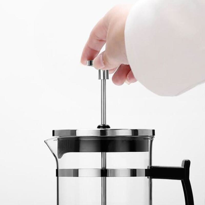 Glass & Stainless Steel French Coffee Maker – 350ml Durable French ... - InfinityMarket - Cofee - Coffee cup - COFFEE MAKER